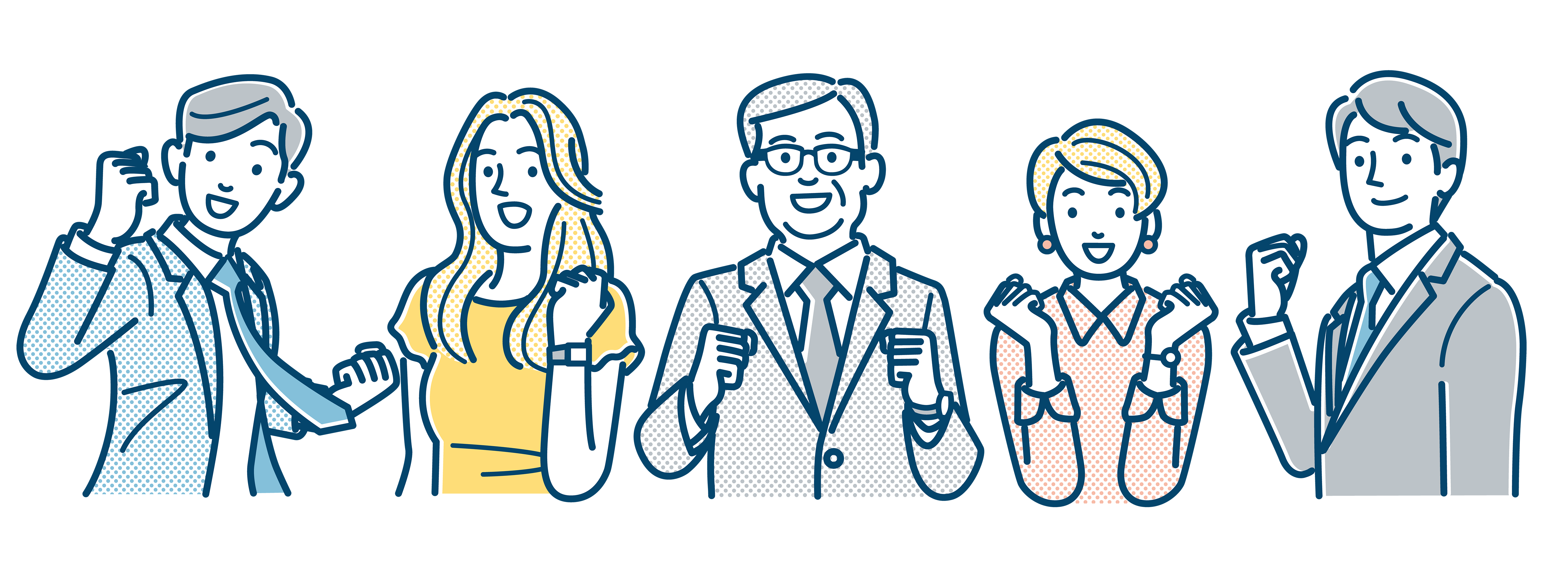 ガッツポーズする会社員
